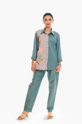 Hand  Crafted Floral Embroidered Co- Ord Set
